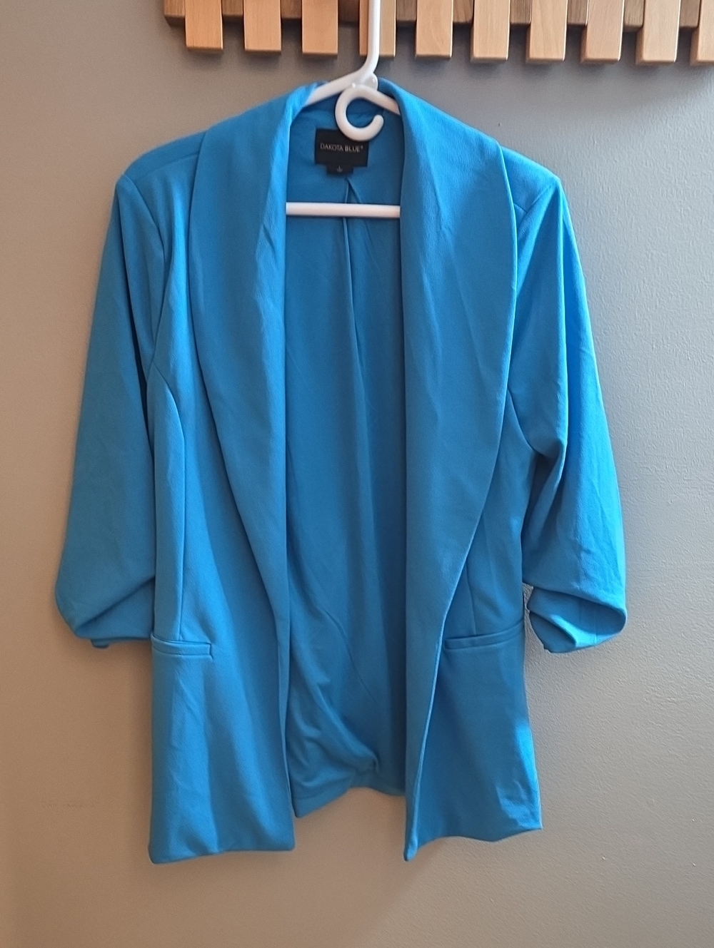 Dakota Blu Teal Open-Front Blazer Jacket